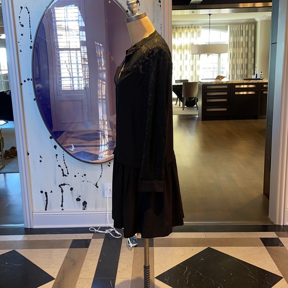 Rebecca Taylor black silk / lace mini dress - Picture 3 of 6